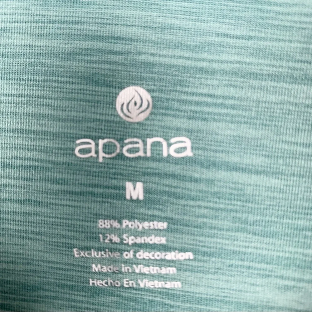 Apana Quarter Zip Long Sleeve Track Jacket Soft Green Thumbholes size M - Picture 4 of 10